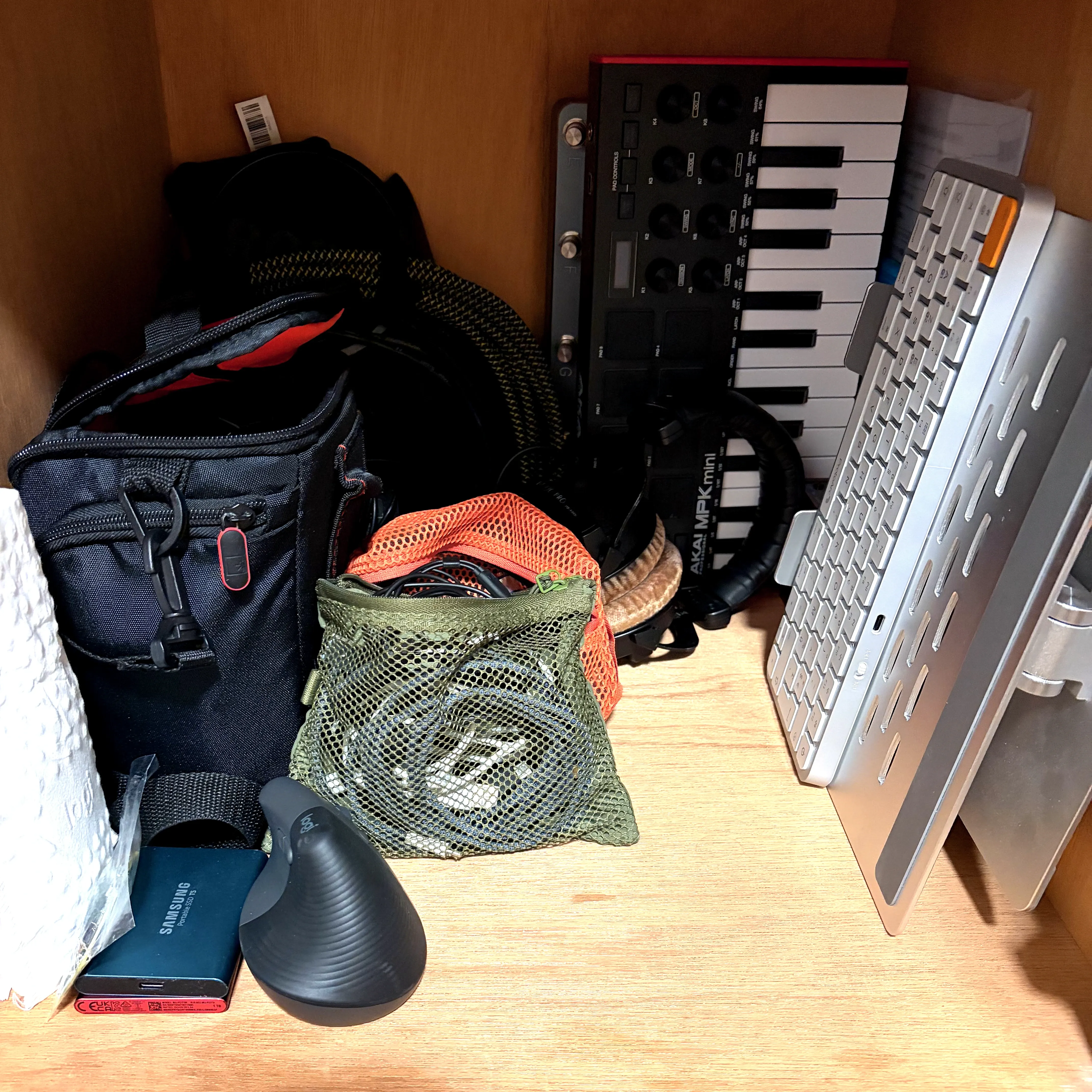 Mon matériel de musique prêt pour le voyage